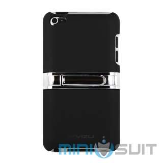 Black Skin Stand Accessory Case Cover For iPod Touch 4Th Gen,4G 