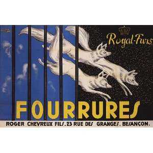  FOX ROYAL FURS FOURRURES FRENCH VINTAGE POSTER REPRO 