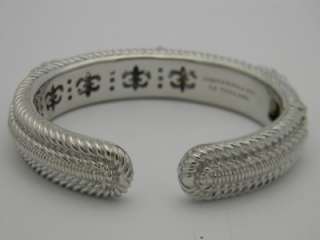 Judith Ripka Sterling & CZ Heart Cuff Bracelet