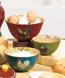   MORNING ROOSTER KITCHEN CANISTER AND/OR SERVING MIXING BOWL SET  