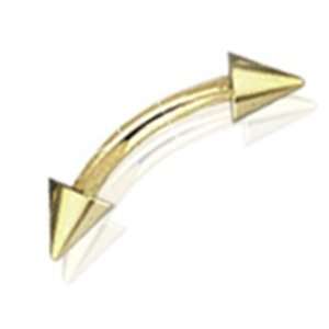 14g Gold Plated Eyebrow Ring Body Jewelry Piercing 14 Gauge 3/8 4mm 