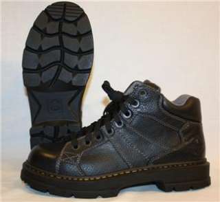 Dr Martens Morris Black Leather Mid Ankle Boots 8 Eye Shoe Men new 