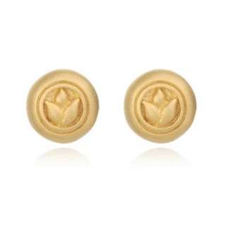 Satya Jewelry Gold Vermeil Lotus Stud Earring   designer shoes 