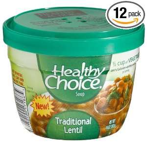 Healthy Choice Soup Traditional Lentil, 14 Ounce Cups (Pack of 12 