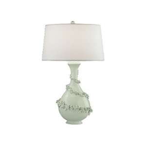 Sabrina Table Lamp in Mint Tint Glazed Ceramic with Translucent White 