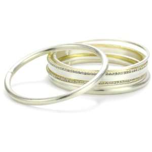 Sheila Fajl Silver Plated and Gold Plated Cubic Zirconia Bangles
