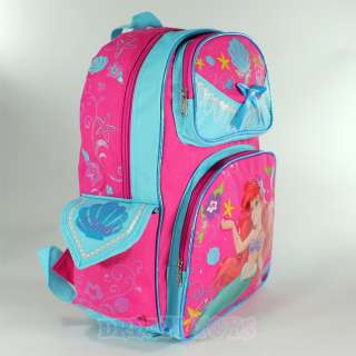   Little Mermaid Ariel Shells 16 Large Backpack   Book Bag School