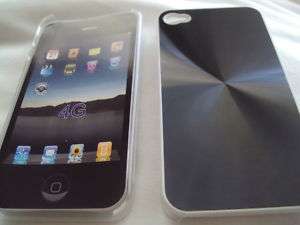 For iPhone 4 BLACK Aluminum Metal Skin Hard Cover CASE  
