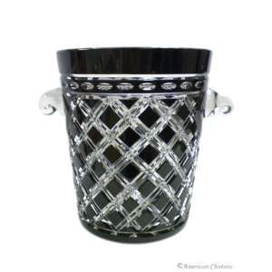   Cut Cased Black Crystal Ice Wine Champagne Bucket: Kitchen & Dining