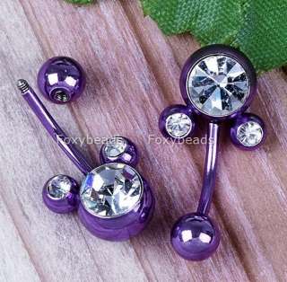 1P PURPLE *Mickey Mouse* Navel Jewels Belly Button Ring  