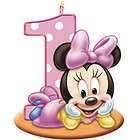  Baby MINNIE MOUSE 1ST BIRTHDAY PARTY CANDLE CAKE DECORATION SUPPLIES