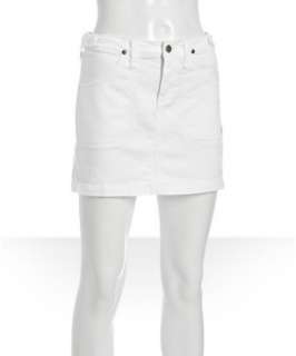 AG Adriano Goldschmied white stretch denim The Muse skirt   