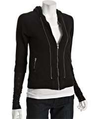    black cotton terry layered sleeve zip hoodie customer 