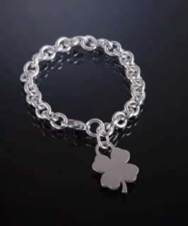 Tiffany & Co. Tiffany & Co. silver four leaf clover tag charm bracelet 