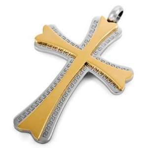  Mens Silver Gold Stainless Steel Cross Necklace Pendants Jewelry