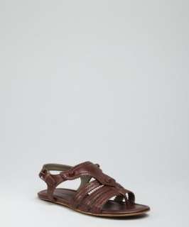 Balenciaga brown leather Arena flat thong sandals