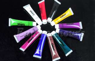 12 Colors 3D Nail Art Gel Paint Brush Tube Acrylic New  