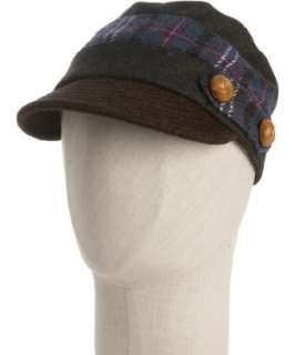 Grace Hats charcoal walnut tweed button detail cap   