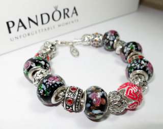 Authentic Pandora Bracelet Endless Love with 18 Beads & Charms w 