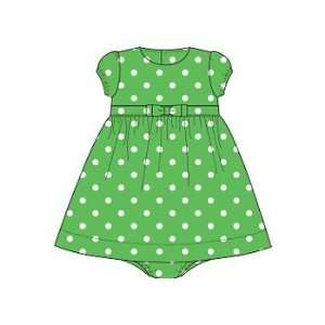  Carters Girls 2 piece Green/White Polka Dot Dress Size 9 