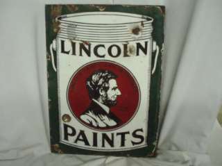 Lincoln Paints DS Porcelain Advertising Sign  