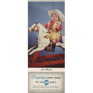 Lone Ranger Ink Blotter SMA Baby Formula 1940s