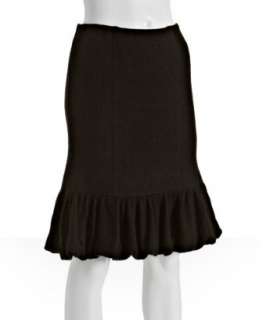 Nanette Lepore brown wool blend Sonata flounce skirt   up to 