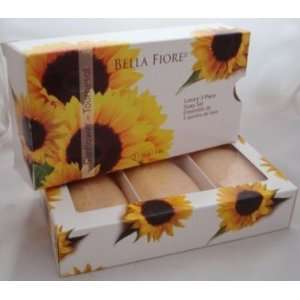   Fiore Sunflower   Tournesol 3 piece Luxury soap set 3x3oz bars Beauty