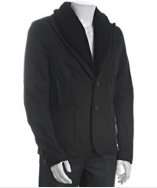 Rogue charcoal wool blend knit trimmed blazer style# 316696301