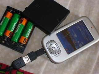 Black USB Portable AA Battery Box Cell phone PDA IPOD  