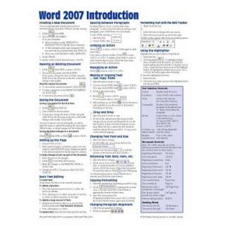 Microsoft Word 2007 Introduction Quick Reference Guide (Cheat Sheet of 