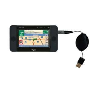  Retractable USB Cable for the Mio C810 with Power Hot Sync 