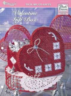 Valentine Gift Box, heart shaped plastic canvas pattern  