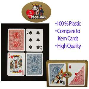 Modiano100% Plastic Poker Size Reg Index Golden Trophy  