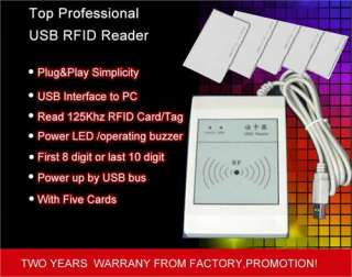 New Computer USB RFID Proximity ID Reader 125Khz /Free 5 Cards  
