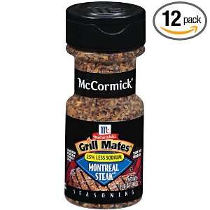 McCormick 25% Less Sodium Montreal Steak Seasoning, 3.18 Ounce Units 