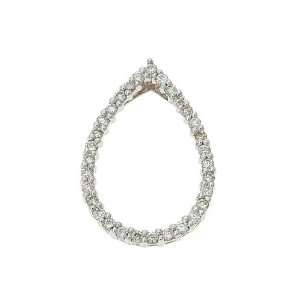   42CTW 14K White Gold Genuine Diamond Pear Shaped Pendant Jewelry