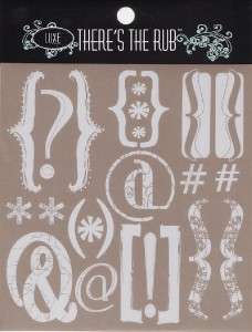 LUXE DESIGNS RUB ONS   BRACKETS   WHITE   SCRAPBOOKING  