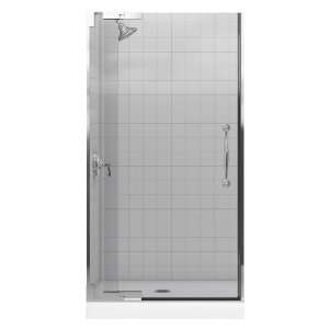   Glass Pivot Shower Door, Bright Polished Silver