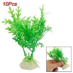   Green Emulational Plastic Fish Tank Water Grass 10 Pcs