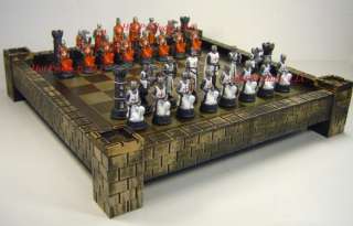 MEDIEVAL TIMES CRUSADE chess set 17 CASTLE FORTRESS Board crusades 