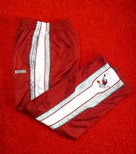   BASKETBALL ATHLETIC WARM UP PANTS RED GRAY MEDIUM SIZE 10/12  