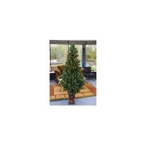  4 Pre Lit Potted Monticello Artificial Christmas Tree 