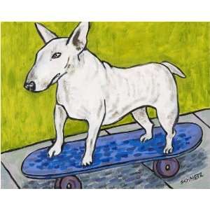  Bull Terrier Riding A Skateboard by Jay Schmetz. size 22 