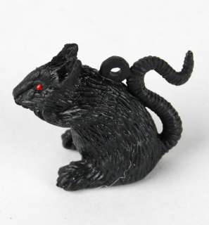   BLACK RAT 10 LOT Craft Charm Animal Toy Set Novelty Halloween Supplies