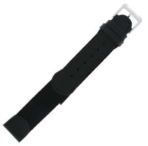 18mm Mens Swiss Army Style Black Watch Band Long  