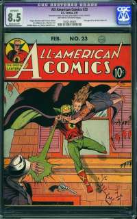 All American Comics #23 CGC 8.5. Highest Graded. Restored. Green 