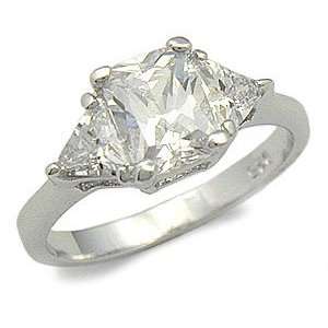   STONE CZ RING   Sterling Silver 3 Stone Cubic Zirconia Ring Jewelry