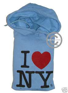 Love NY Hoodie Sweatshirts Hoody Light Blue S M L XL  