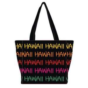  Hawaiian Canvas Tote Bag Robin Ruth Black Rainbow Small 